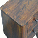 Mintz 2 Drawer Bedside Table, Small - Chestnut Bedside Tables - Bokel Home