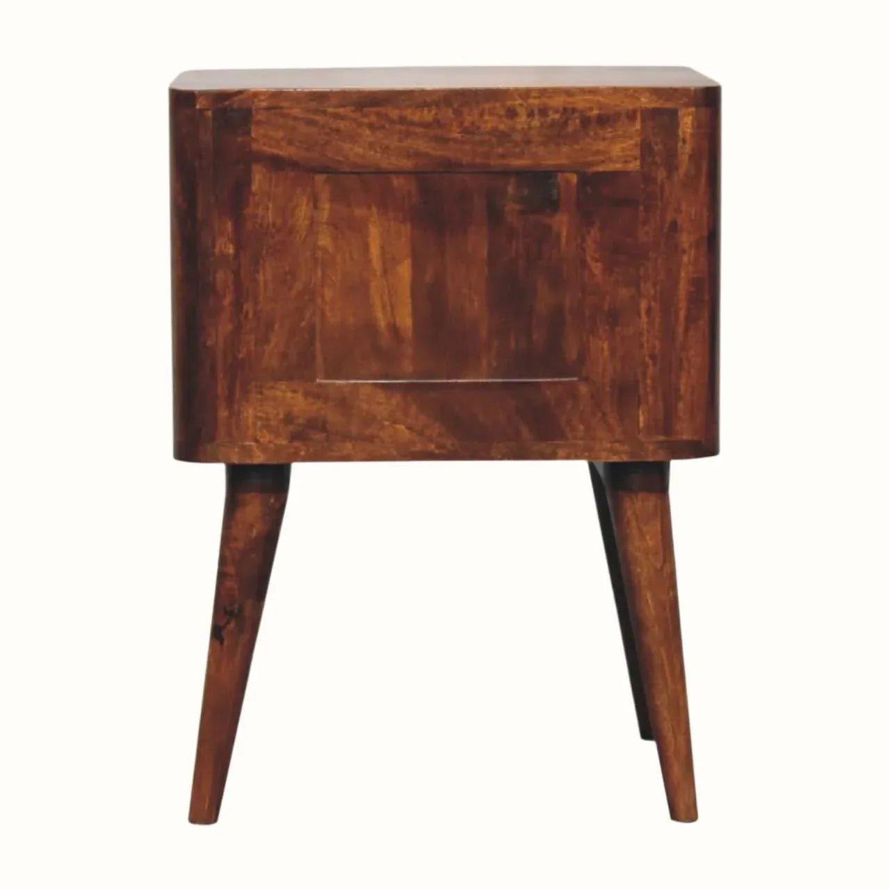Mintz 2 Drawer Bedside Table, Small - Chestnut Bedside Tables - Bokel Home