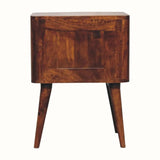 Mintz 2 Drawer Bedside Table, Small - Chestnut Bedside Tables - Bokel Home
