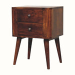 Mintz 2 Drawer Bedside Table, Small - Chestnut Bedside Tables - Bokel Home