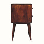 Mintz 2 Drawer Bedside Table, Small - Chestnut Bedside Tables - Bokel Home