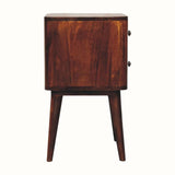 Mintz 2 Drawer Bedside Table, Small - Chestnut Bedside Tables - Bokel Home
