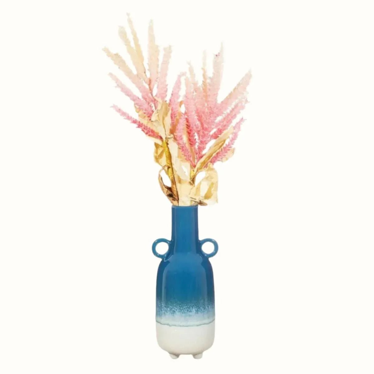 Mojave Blue Glaze Large Vase Vases - Bokel Home