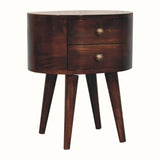Molina Bedside Table 2 Drawers, Medium - California Walnut Bedside Tables - Bokel Home