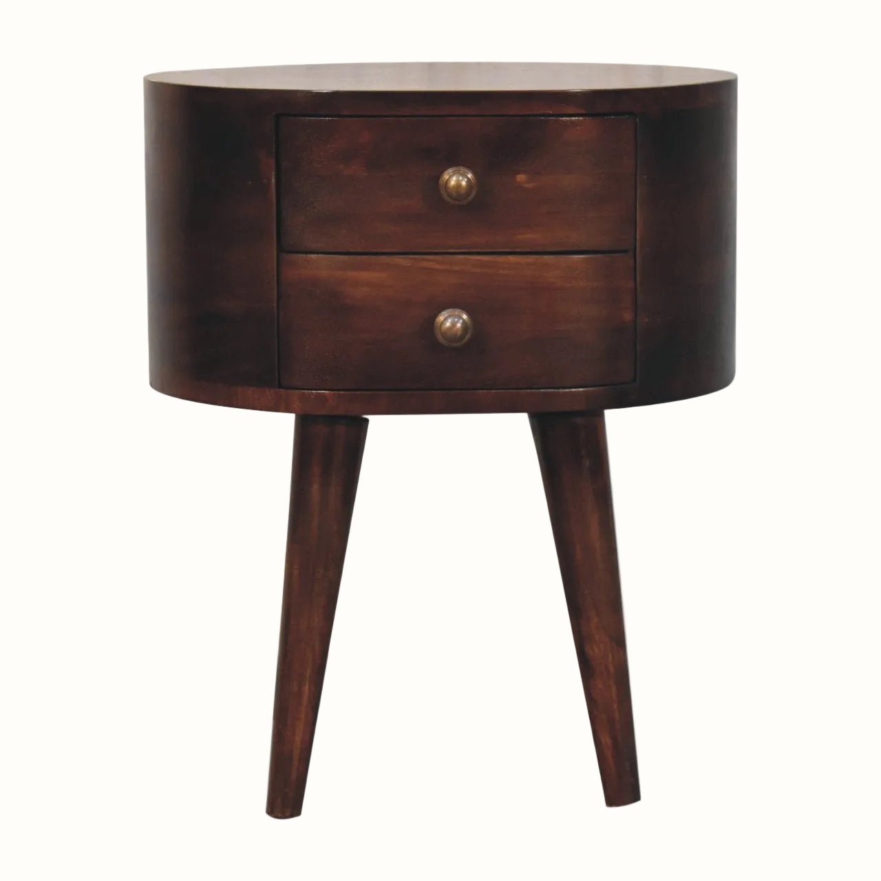 Molina Bedside Table 2 Drawers, Medium - California Walnut Bedside Tables - Bokel Home