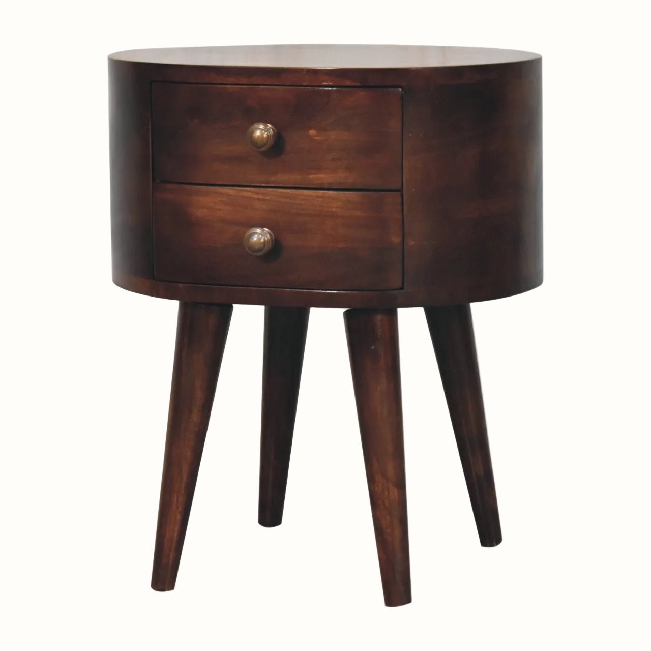 Molina Bedside Table 2 Drawers, Medium - California Walnut Bedside Tables - Bokel Home