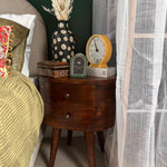 Molina Bedside Table 2 Drawers, Medium - Chestnut Bedside Tables - Bokel Home