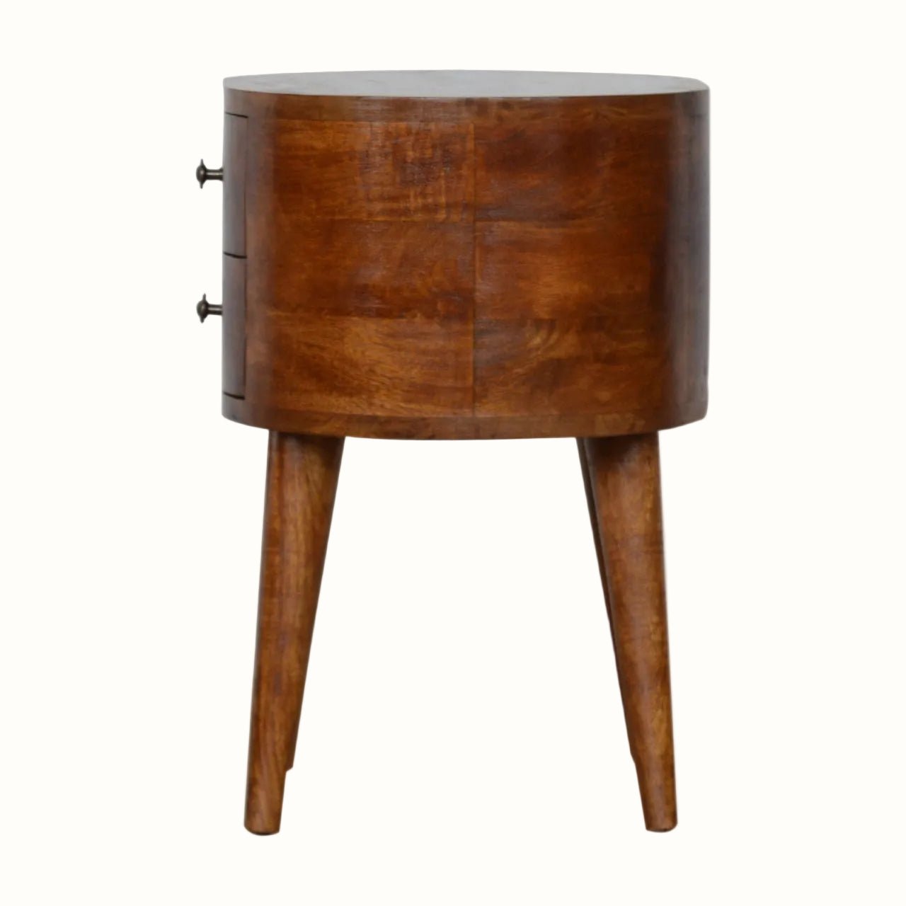 Molina Bedside Table 2 Drawers, Medium - Chestnut Bedside Tables - Bokel Home