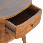 Molina Bedside Table 2 Drawers, Medium - Chestnut Bedside Tables - Bokel Home