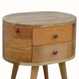 Molina Bedside Table 2 Drawers, Medium - Natural Bedside Tables - Bokel Home