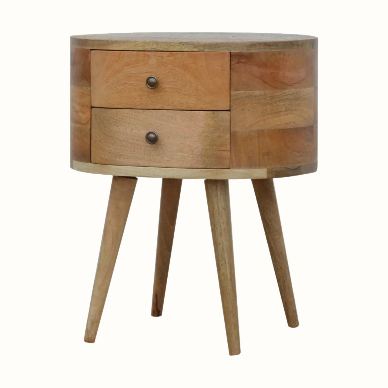 Molina Bedside Table 2 Drawers, Medium - Natural Bedside Tables - Bokel Home