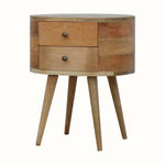 Molina Bedside Table 2 Drawers, Medium - Natural Bedside Tables - Bokel Home