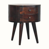 Molina Bedside Table 2 Drawers, Medium - Walnut Bedside Tables - Bokel Home