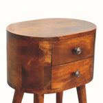 Molina Bedside Table 2 Drawers, Mini - Chestnut Bedside Tables - Bokel Home