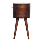 Molina Bedside Table 2 Drawers, Mini - Chestnut Bedside Tables - Bokel Home