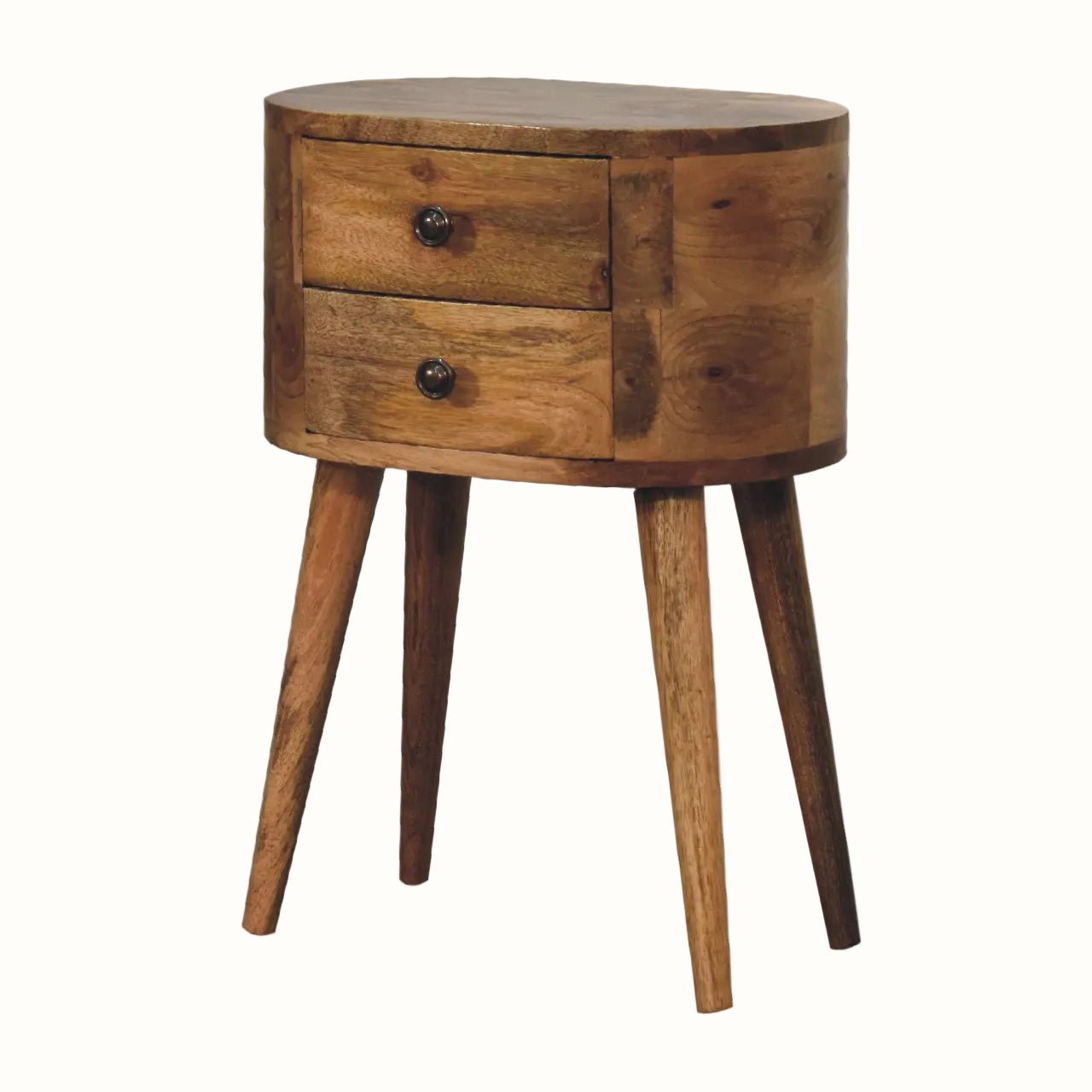 Molina Bedside Table 2 Drawers, Mini - Natural Bedside Tables - Bokel Home