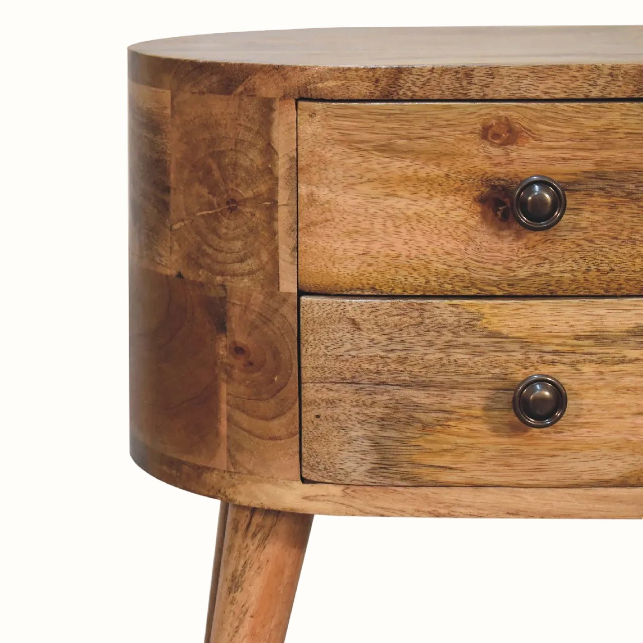 Molina Bedside Table 2 Drawers, Mini - Natural Bedside Tables - Bokel Home