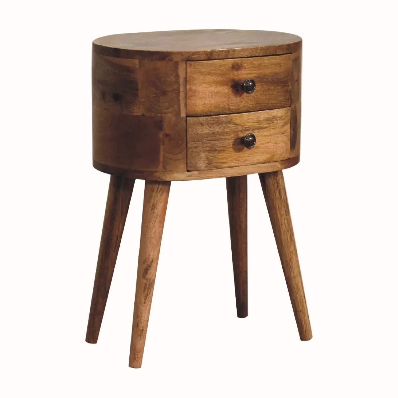 Molina Bedside Table 2 Drawers, Mini - Natural Bedside Tables - Bokel Home