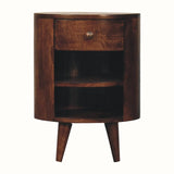 Molina Open Bedside Table 1 Drawer, Medium - California Walnut Bedside Tables - Bokel Home
