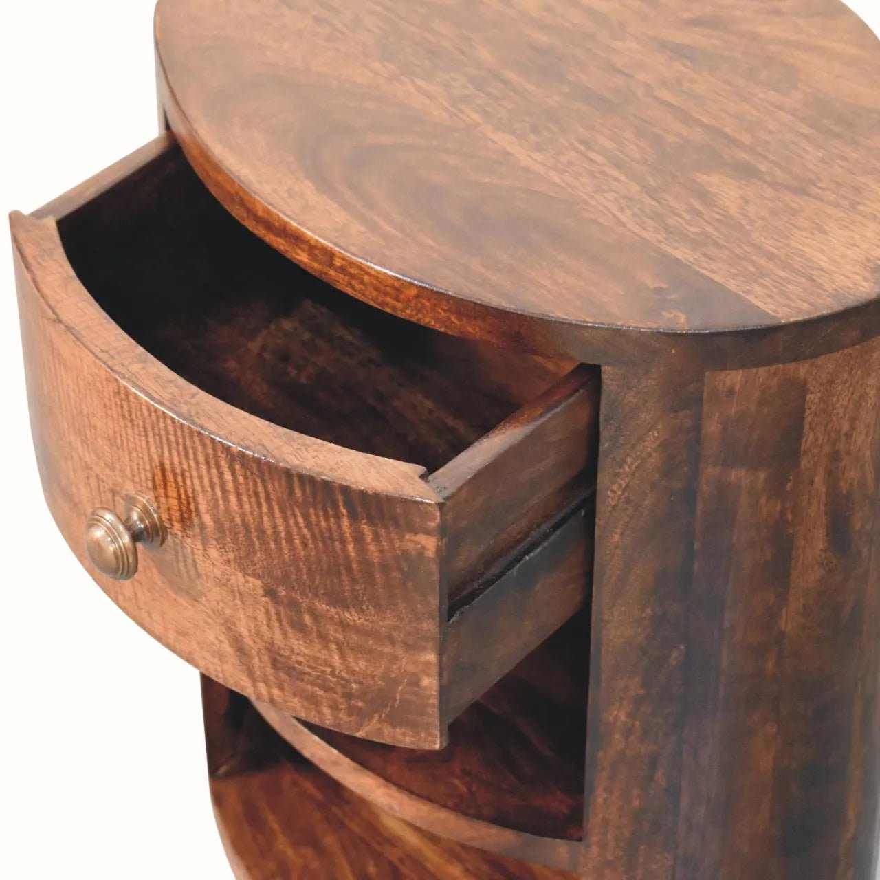 Molina Open Bedside Table 1 Drawer, Medium - California Walnut Bedside Tables - Bokel Home