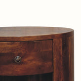 Molina Open Bedside Table 1 Drawer, Medium - Chestnut Bedside Tables - Bokel Home