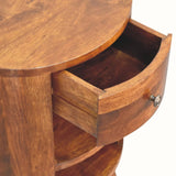 Molina Open Bedside Table 1 Drawer, Medium - Chestnut Bedside Tables - Bokel Home