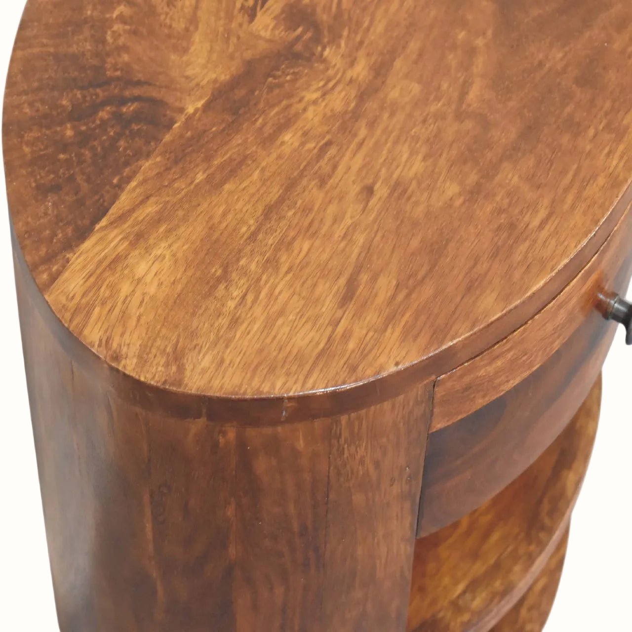Molina Open Bedside Table 1 Drawer, Medium - Chestnut Bedside Tables - Bokel Home