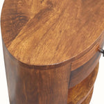 Molina Open Bedside Table 1 Drawer, Medium - Chestnut Bedside Tables - Bokel Home