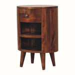 Molina Open Bedside Table 1 Drawer, Medium - Chestnut Bedside Tables - Bokel Home
