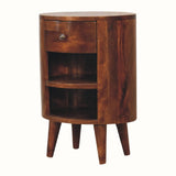 Molina Open Bedside Table 1 Drawer, Medium - Chestnut Bedside Tables - Bokel Home