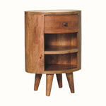 Molina Open Bedside Table 1 Drawer, Medium - Natural Bedside Tables - Bokel Home