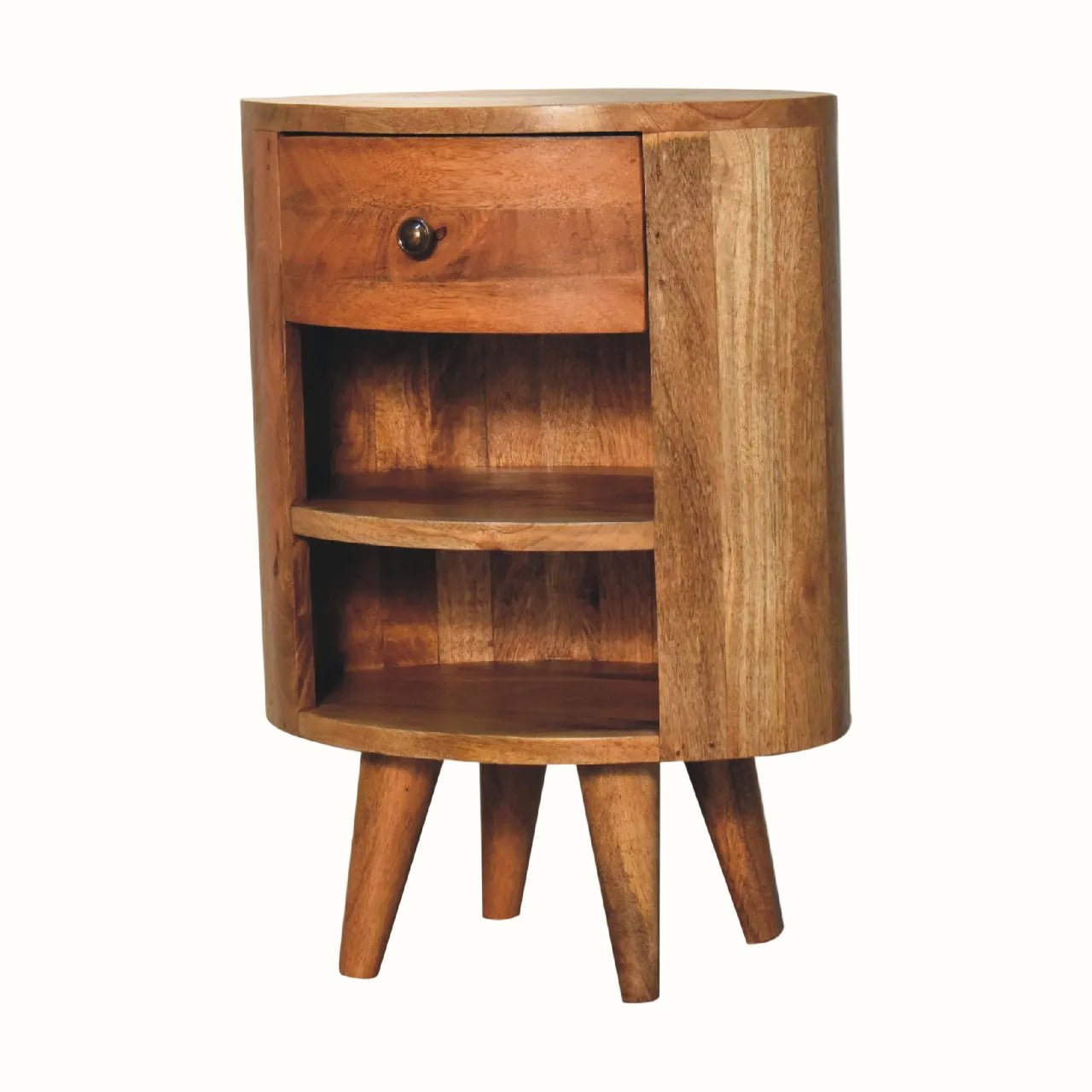 Molina Open Bedside Table 1 Drawer, Medium - Natural Bedside Tables - Bokel Home