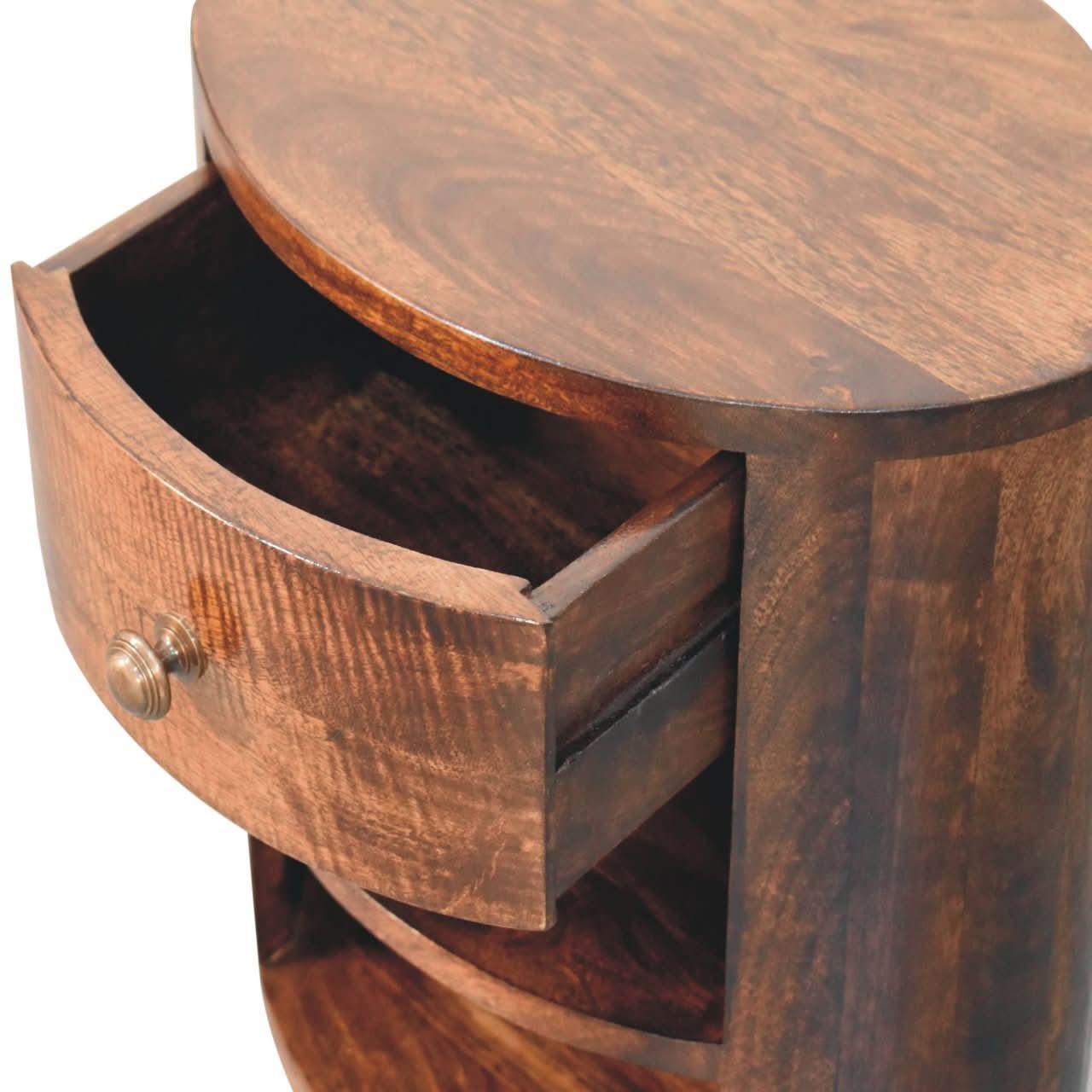 Molina Open Bedside Table - California Walnut Bedside Tables - Bokel Home