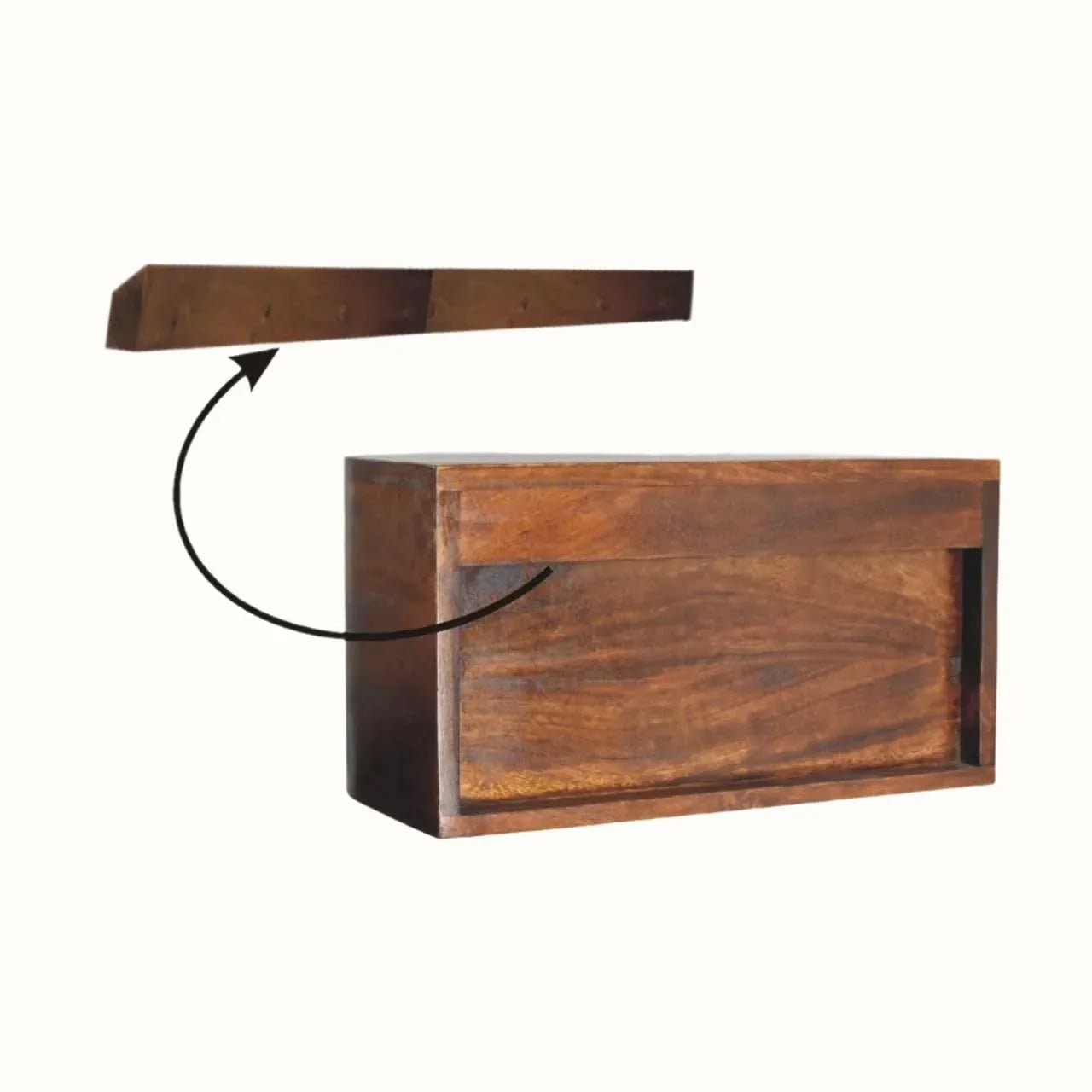 Molina Wall Mounted Bedside Table - Chestnut Bedside Tables - Bokel Home