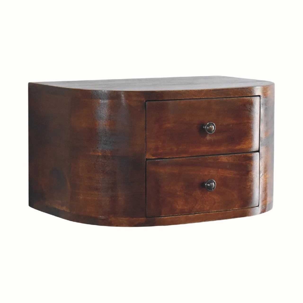 Molina Wall Mounted Bedside Table with 2 Drawers, Medium - Chestnut Bedside Tables - Bokel Home