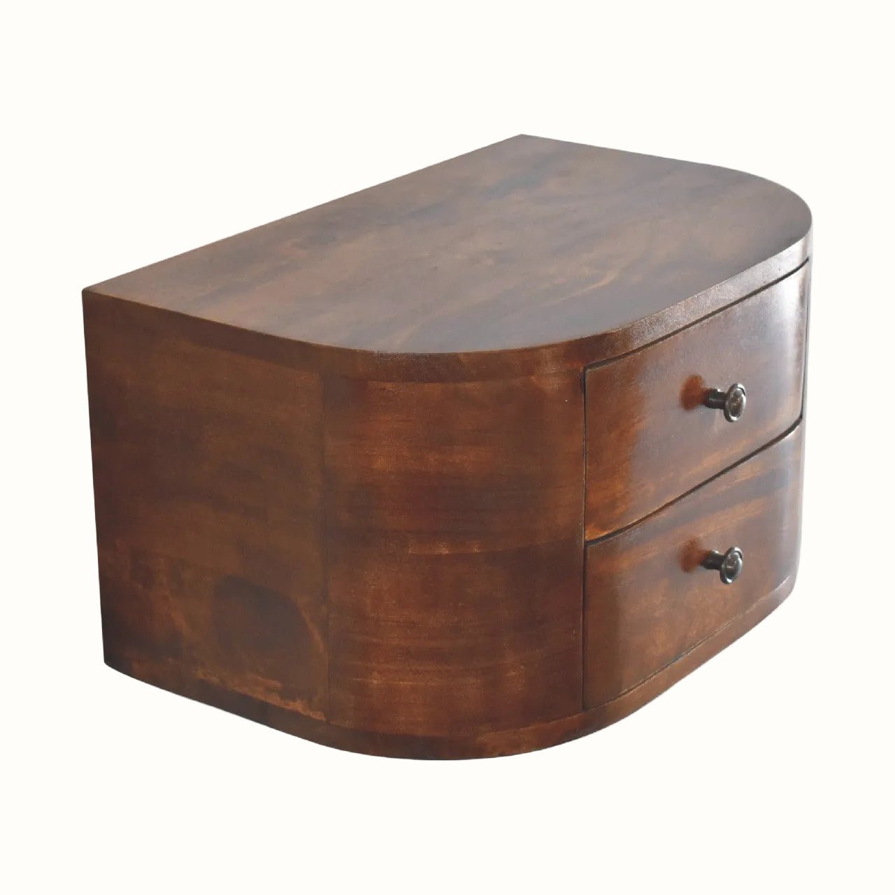 Molina Wall Mounted Bedside Table with 2 Drawers, Medium - Chestnut Bedside Tables - Bokel Home