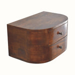 Molina Wall Mounted Bedside Table with 2 Drawers, Medium - Chestnut Bedside Tables - Bokel Home