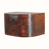 Molina Wall Mounted Bedside Table with 2 Drawers, Medium - Chestnut Bedside Tables - Bokel Home