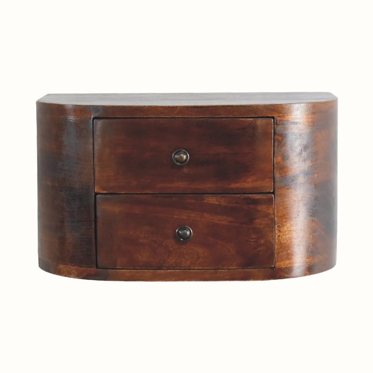 Molina Wall Mounted Bedside Table with 2 Drawers, Medium - Chestnut Bedside Tables - Bokel Home