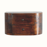 Molina Wall Mounted Bedside Table with 2 Drawers, Medium - Chestnut Bedside Tables - Bokel Home