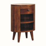 Molina Open Bedside Table 1 Drawer, Medium - Chestnut