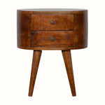 Molina Bedside Table 2 Drawers, Medium - Chestnut