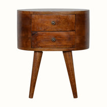 Molina Bedside Table 2 Drawers, Medium - Chestnut Bedside Tables Bokel Home