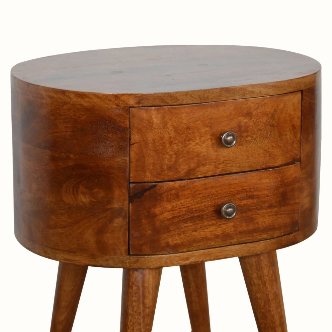 Molina Bedside Table 2 Drawers, Medium - Chestnut