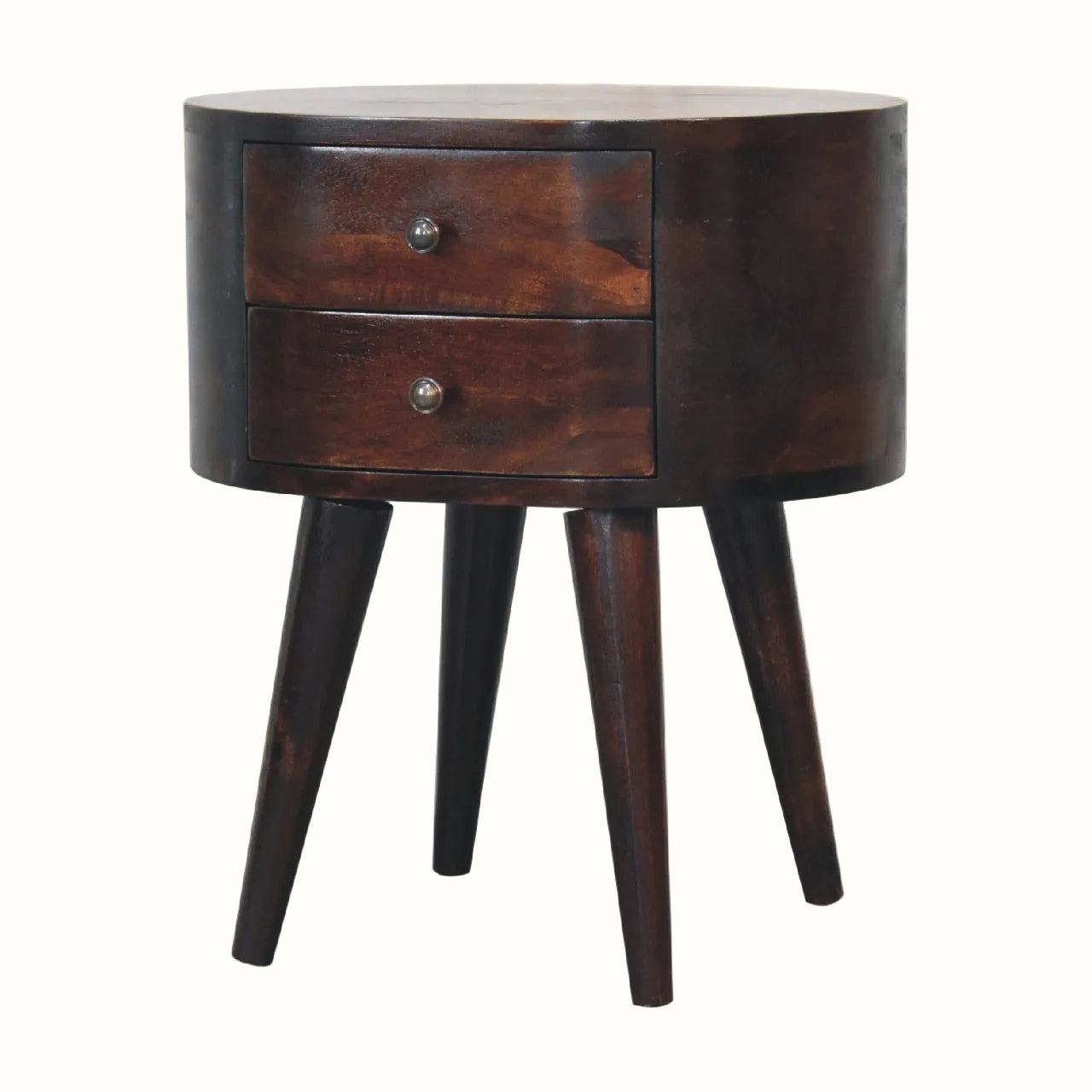 Molina Bedside Table 2 Drawers, Medium - Walnut