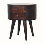 Molina Bedside Table 2 Drawers, Medium - Walnut