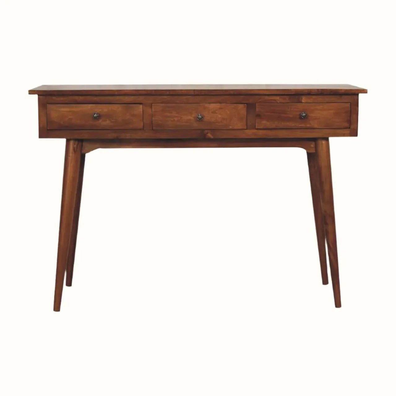 Nilson 3 Drawer Console Table, Large - Chestnut Console Tables - Bokel Home