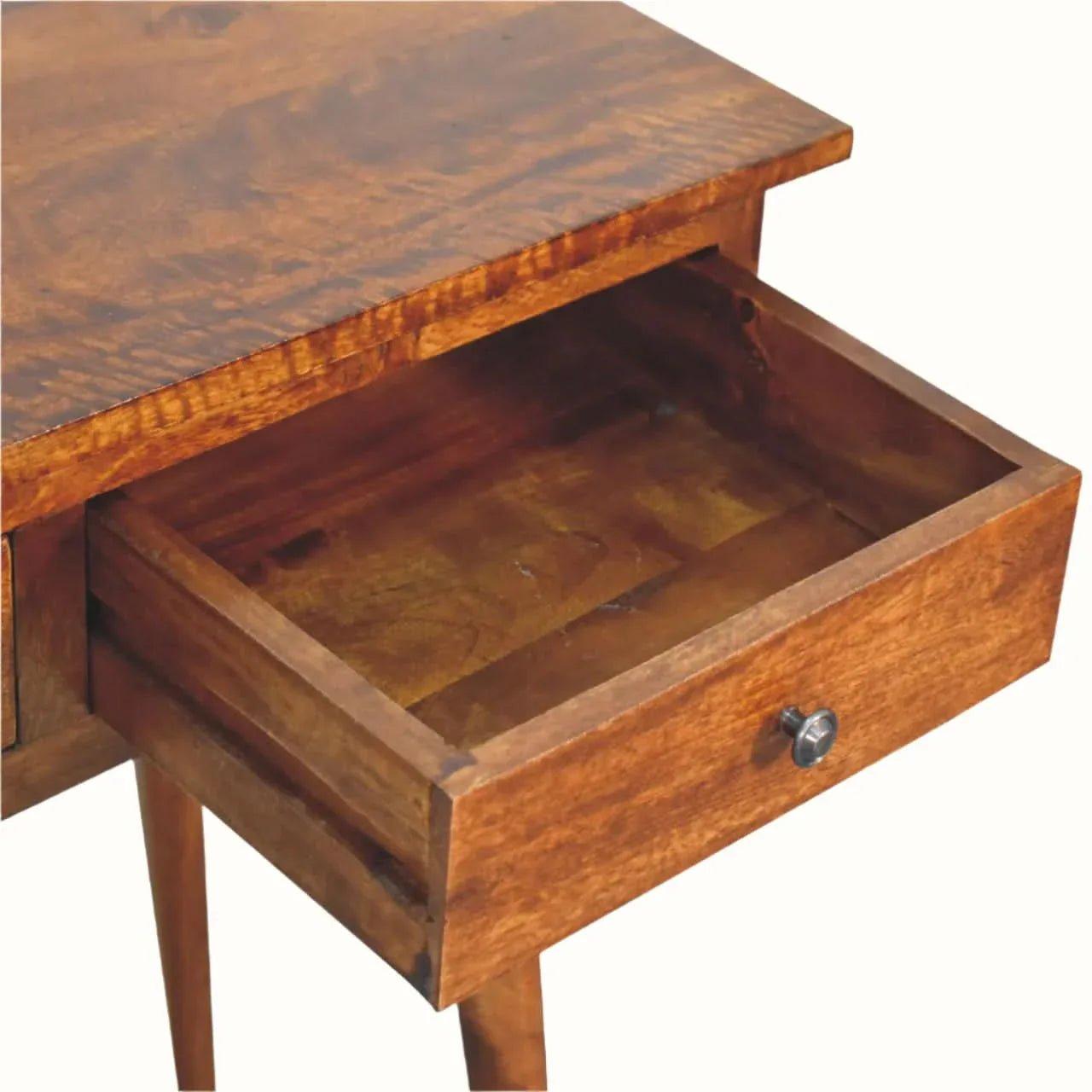 Nilson 3 Drawer Console Table, Large - Chestnut Console Tables - Bokel Home