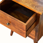 Nilson Bedside Table with 2 Drawers, Medium - Chestnut Bedside Tables - Bokel Home