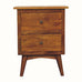 Nilson Bedside Table with 2 Drawers, Medium - Chestnut Bedside Tables - Bokel Home